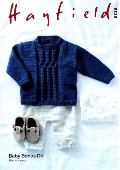 Knitting Pattern - Hayfield 5336 - Baby Bonus DK - Boy's Sweater